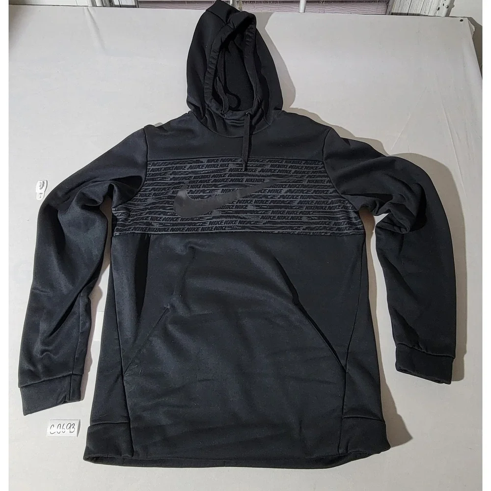 Nike Mens Therma-FIT Dri-FIT Graphic Pullover Hoodie Black BV2764-010 Size M